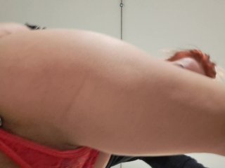 Amateur petite plugged at work