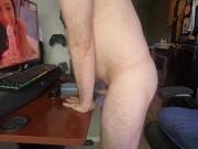 Preview 6 of Side View of me fucking my toy to POV Porn. Chubby dad bod and no shame!