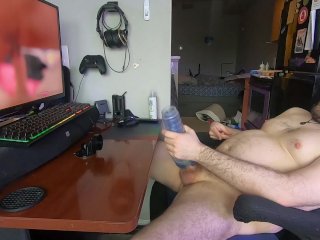 Side View of Me Fucking My Toy to POV Porn.Chubby Dad Bod_and No Shame!