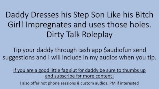 Papai coloca seu menino de calcinha. Impregna. Dirty Talk. Roleplay