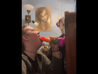 Alt Boy Sucks Dildo!