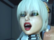 Preview 6 of Cyber angel dickgirl fucks a sexy blonde in the space station