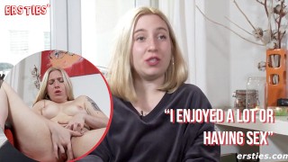 Ersties: Cute Blonde Girl Fingers Her Hairy Pussy
