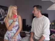 Preview 3 of DADDY4K. Beauty with saggy tits cheats on BF with his excited stepdad