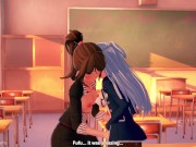 Preview 4 of College MILF Seduces Bratty Popular Girl After a Long Tutoring Session | 3D Lesbian Hentai + POV