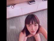 Preview 1 of Charming Asian teen offer a amazing blowjob animated version.