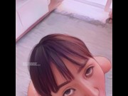Preview 6 of Charming Asian teen offer a amazing blowjob animated version.