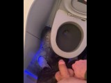 Pissing making a mess in plane public restroom moaning felt so fucking good bladder moaning