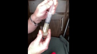 Loading My Thawed Cum Loads Into A Syringe To Inject Into My Wife's Pussy Surprise