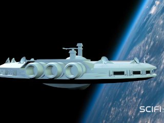 Cyber angel dickgirl fucks a sexy blonde in the space station