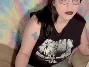 Preview 5 of vibe with a nerdy, goth/emo, big titty milf. daily upload.