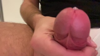 Big mushroom head cock slow motion cumshot in Female POV