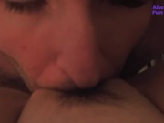Preview 1 of Cuck cleans Hotwife pussy with his mouth