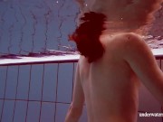 Martina gorgeous redhead teenie big tits swimming