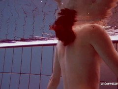 Martina gorgeous redhead teenie big tits swimming