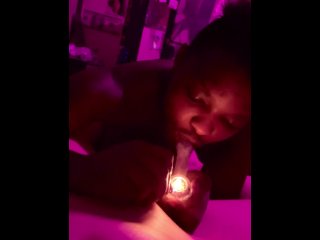 420  wet Pussy eating & slapping transgender interracial couple smoking moaning shaking leg orgasms