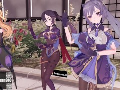 【KKS／MMD】"爆乳音頭" フィッシュル モナ 刻晴【原神】 - Screenshot 13 of 16 - Mmd Dance