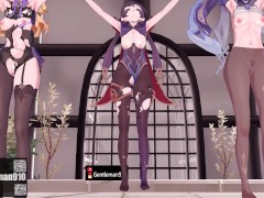 【KKS／MMD】"爆乳音頭" フィッシュル モナ 刻晴【原神】 - Screenshot 16 of 16 - Mmd