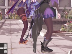 【KKS／MMD】"爆乳音頭" フィッシュル モナ 刻晴【原神】 - Screenshot 2 of 16 - Anime