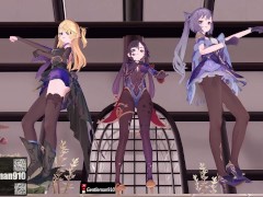 【KKS／MMD】"爆乳音頭" フィッシュル モナ 刻晴【原神】 - Screenshot 3 of 16 - Mmd Dance