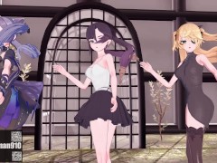 【KKS／MMD】"爆乳音頭" フィッシュル モナ 刻晴【原神】 - Screenshot 6 of 16 - Mmd