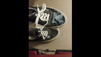 Huge load on gf's black Vans Era sneakers after 1 week abstinence