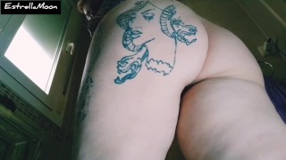 Curvy girl shows you her fat ass