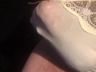 bukkake, masturbation, cum on clothes, panty fuck