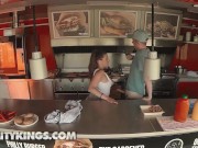 Preview 6 of Reality Kings - Stunning Food Truck Reviewer Lady Lyne Wants A Taste Of Her Employee's Sausage