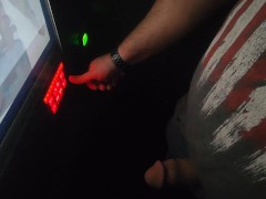 Peep booth thick cum shot