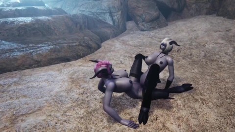 Draenei Girl on Draenei Girl Action in a Cave | Warcraft Porn Parody