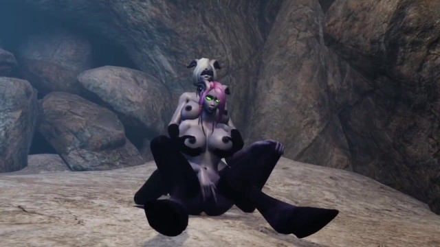 Draenei Girl on Draenei Girl Action in a Cave  Warcraft Porn Parody