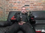 Preview 1 of Leather man uses vacuum pump on his uncut cock and cums in it FULL VIDEO