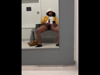 Public masturbation in Macys dressing room get caught at the end
