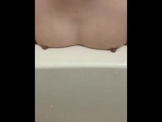 nipple play, vertical video, masturbation, bathroom