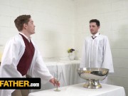 Preview 2 of Altar Boys Jay Tee & Ryland Kingsman Get Horny While Preparing For The Holy Ritual - YesFather
