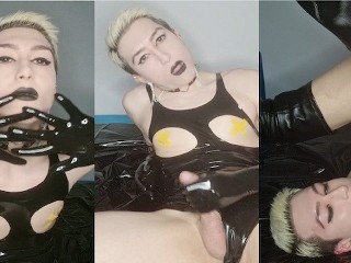 Sissy Crossdresser in Latex and Boots Cums on her Face FULL ON ONLYFANS