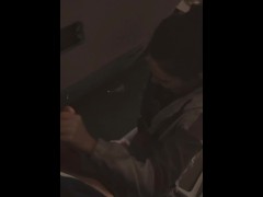 While the rest of the crew is working she helps me release my load