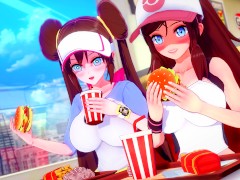POV: Pokemon Hilda and Rosa Threesome Creampie Experience - Anime Hentai 3d Compilation