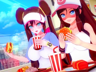 POV: Pokemon Hilda y Rosa Experiencia De Creampie En Trío - Compilación De Anime Hentai 3d