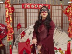 AB080 新春特辑-玉兔淫春(中英字幕)女王.深喉.假阳具.开高叉.手淫.射精.丝袜.高跟 - Screenshot 3 of 16 - Big Cock