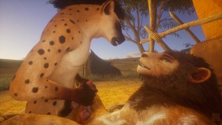 Wilde Leven Hyena en Lion Gay Furry