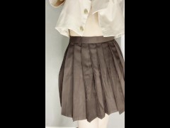 【ノーパンノーブラ】裸セーラー服【生着替え】