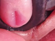 Preview 6 of Super close up dick dripping pre cum in chastity cage