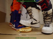 Preview 5 of crushing cake with nike vapen snowboard boots and mxgear, jerking off (preview)
