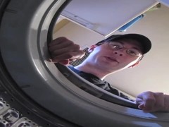 POV Step Bro Catches Step Sis Stuck in The Washing Machine Masturbating
