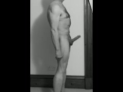 Gillogamain posing and masturbating with a huge erection