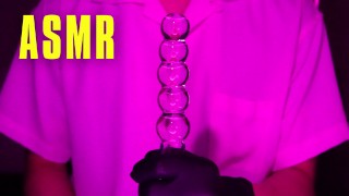 ASMR Stroking The Sticky Anal Beads With Cloudy Lotion