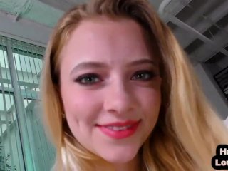 HJ smallboobs GF POV jerks BFs cock in dirty talk closeup