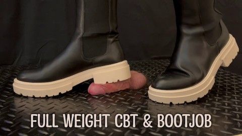 Cock Trample fullweight & Bootjob en bottes de cuir avec TamyStarly - Ballbusting CBT